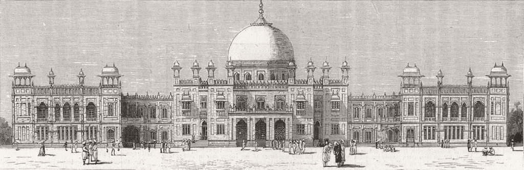 INDIA. New Palace for the Maharajah of Gwalior at Ujain 1887 old antique print